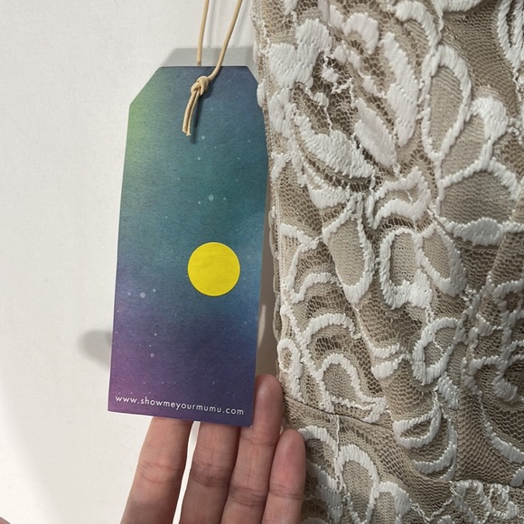 NWT Show Me Your Mumu White Lover's Lace Portia One Shoulder Maxi Dress Small - Picture 9 of 15